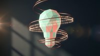 Digital lightbulb with binary code streams representing innovation, technology solutions, and creative programming concepts for modern business applications.