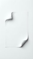 White blank paper sheet with curled corner and shadow effect isolated on light background for document templates and office presentations.