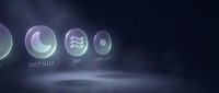 Glowing zodiac symbols for deep sleep, rest, and light sleep cycle tracking on dark mystical background for wellness apps.