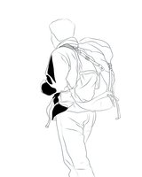 Male hiker with large backpack walking outdoors, adventure travel concept for outdoor recreation and trekking activities.