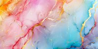 Abstract watercolor background with flowing pink blue and gold ink creating organic fluid patterns for modern design projects.
