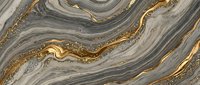 Luxurious gray marble texture with flowing golden veins and metallic accents creating elegant abstract pattern for premium interior design and decoration.