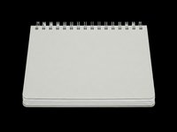 Blank spiral-bound notebook with metal coil binding, isolated on transparent background. Ready for design use on t-shirts, clipart, stickers, print-on-demand products, and sublimation projects.