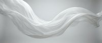 Flowing white silk fabric with elegant curves and soft shadows creating graceful movement against neutral background for luxury design projects.