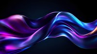 Flowing abstract waves in vibrant neon purple and blue colors on black background create dynamic motion effect for modern design projects and presentations.
