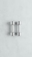 Pair of chrome dumbbells with transparent acrylic handles isolated on white concrete background, suitable for fitness, gym, and wellness design projects.