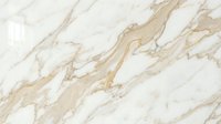 Elegant white marble surface with golden brown veining patterns creating luxurious natural stone texture for interior design and architectural applications.