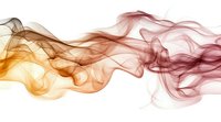 Abstract flowing smoke waves in warm orange and pink tones on white background. Elegant wispy curves create dynamic movement for modern design projects.