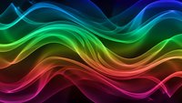 Abstract colorful wave background with flowing rainbow gradient lines. Digital art with vibrant neon colors for modern design projects and creative presentations.