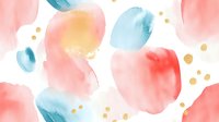 Watercolor abstract shapes in soft pink, blue, and gold tones on white background. Isolated design elements suitable for wallpapers, textiles, greeting cards, and digital backgrounds.
