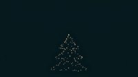 Minimalist golden dotted Christmas tree on dark background, suitable for holiday greeting cards, festive designs, and seasonal marketing materials.