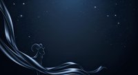 Silhouette of person standing on flowing blue wave against starry night sky, representing journey, aspiration, and cosmic exploration for motivational and inspirational design projects.
