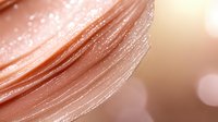 Luxurious rose gold metallic texture with soft bokeh effect and delicate shimmering lines creates elegant abstract background for beauty and cosmetic designs.