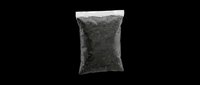Plastic bag filled with dark soil or black granules, isolated on transparent background, ready for stickers, print on demand, T-shirt design, and clipart use.