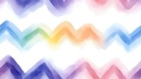 Colorful watercolor chevron stripes in rainbow hues on white background, seamless pattern tiles for textile, wallpaper, and graphic design projects.