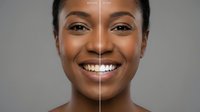 Young African American woman showing skincare transformation with radiant glowing skin, before and after comparison for beauty and cosmetic treatments.