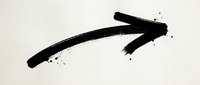 Black ink brush stroke arrow pointing upright on white background, isolated and ready for design use on marketing materials and presentations.