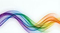 Abstract colorful wave design with flowing purple, blue, green and orange gradient ribbons on white background for modern digital art projects.