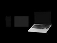 Laptop, tablet and smartphone silhouettes isolated on transparent background, ready for t-shirt design, clipart, stickers, print-on-demand and sublimation projects.
