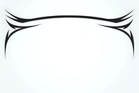 Black curved wing-like design element on white background, isolated decorative tribal tattoo style border for graphic projects and creative layouts.