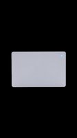 Rounded rectangle gray mousepad with blue power indicator isolated on transparent background, ready for clipart, print-on-demand, and sublimation design projects.