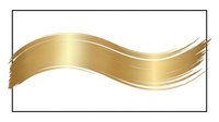 Golden metallic brush stroke with flowing waves on transparent background for luxury design elements and premium branding projects.