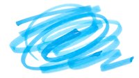 Bright blue watercolor brush strokes and paint marks on white isolated background, suitable for graphic design, web elements, and creative projects.