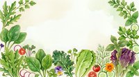 Fresh organic vegetables and herbs arranged on cream background with lettuce, spinach, radishes, tomatoes, and edible flowers for culinary and wellness design projects.