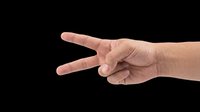 Adult hand making peace sign gesture, isolated on transparent background, ready for t-shirt design, clipart, stickers, and print-on-demand projects.
