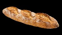 Crusty artisan baguette loaf isolated on transparent background, ready for bakery designs, food packaging, restaurant menus, t-shirt prints, and culinary clipart projects.