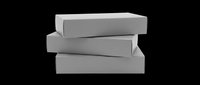 Three stacked gray cardboard boxes isolated on transparent background, ready for design use. Great for packaging mockups, stickers, clipart, t-shirt design, and print on demand.