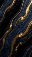 Luxurious fluid art with swirling navy and gold waves, glitter accents creating an elegant abstract background for design, wallpaper, and luxury branding projects.