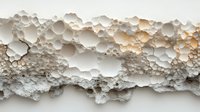 Organic abstract texture with white and beige bubble formations creating natural cellular pattern. Macro photography of porous surface with light shadows.
