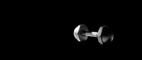 Pair of black dumbbells isolated on transparent background, ready for fitness design use on t-shirts, clipart, stickers, and print-on-demand products.