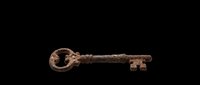 Rusty antique skeleton key isolated on transparent background, ready for clipart, t-shirt design, stickers, print-on-demand products, and sublimation projects.
