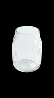Empty clear glass jar isolated on transparent background, ready for design use on t-shirts, stickers, clipart, and print-on-demand products.