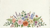Vintage floral arrangement with roses, lavender, and greenery on textured cream background. Suitable for wedding invitations, greeting cards, and botanical designs.