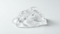 Transparent clear gel or slime blob isolated on white background, ready for design projects, overlays, and digital compositions.
