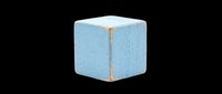 Blue wooden toy cube isolated on transparent background, ready for clipart, stickers, t-shirt design, print on demand, and sublimation projects.