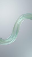 Smooth flowing wave shape in soft mint green with translucent layers on neutral gray background, isolated for design use on web, print, and digital projects.