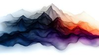 Abstract flowing waves in gradient colors from deep blue to warm orange creating dynamic layered composition for modern digital art and contemporary design projects.