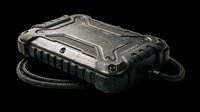Rugged portable external hard drive with cable, isolated on transparent background. Ready for tech clipart, stickers, print on demand, T-shirt design, and sublimation use.