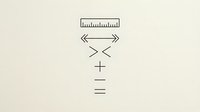 Minimalist line art mathematical symbols and ruler icon set on neutral beige background for educational design projects and academic materials.