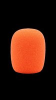 Bright orange foam microphone windscreen isolated on transparent background, ready for clipart, sublimation, print-on-demand products, t-shirt designs, and stickers.
