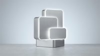 Stacked metallic storage boxes with rounded corners isolated on white background, suitable for product display, packaging design, and organizational concepts.