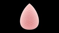 Pink makeup sponge with teardrop shape, isolated on transparent background, ready for beauty product design, tutorials, cosmetics packaging, and print-on-demand applications.