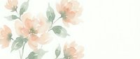 Soft watercolor peach roses with sage green leaves on cream background for wedding invitations, feminine branding and romantic design projects.