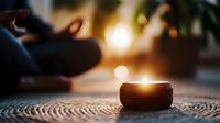 Glowing wedding ring on textured fabric surface with soft bokeh lights and warm sunset atmosphere creating romantic mood for marriage proposal.