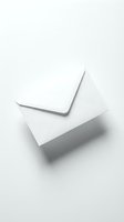White paper envelope on a light background, minimalist mail concept for business correspondence, invitation, and communication design projects.