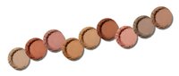 Professional makeup eyeshadow palette with warm brown and nude tones arranged in circular pans, perfect for creating natural everyday looks and smoky eye effects.